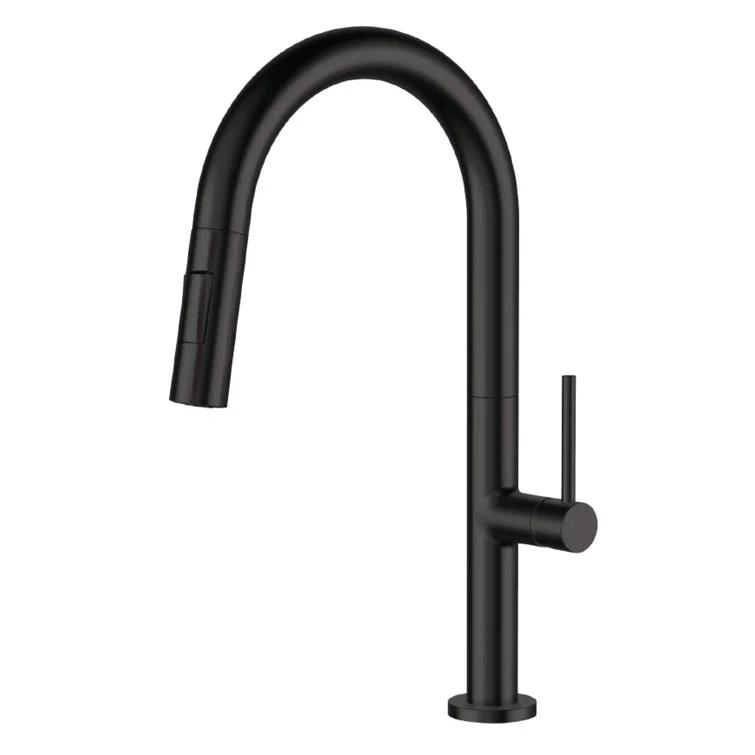 Fine Fixtures Pull Down Single Handle Kitchen Faucet with Accessories FAK1BL