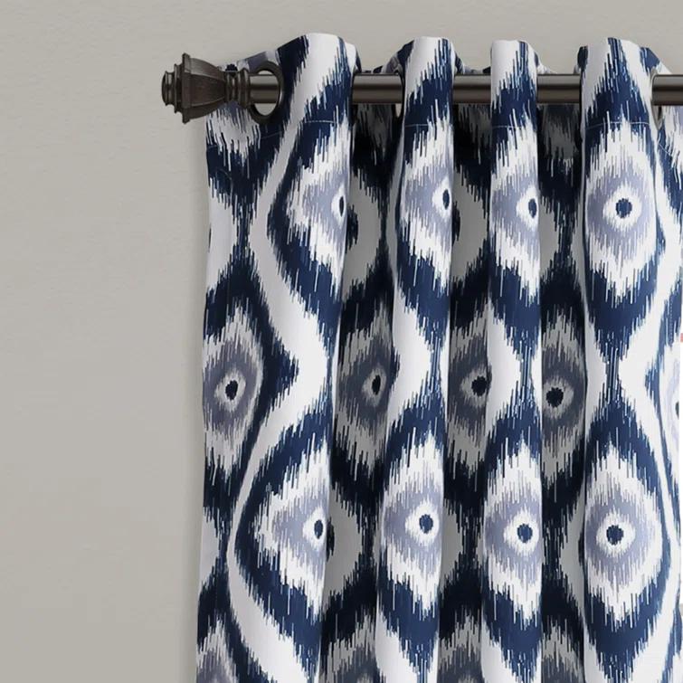 Lush Decor Diamond Ikat Polyester Semi Sheer Curtain Pair (Set of 2)
