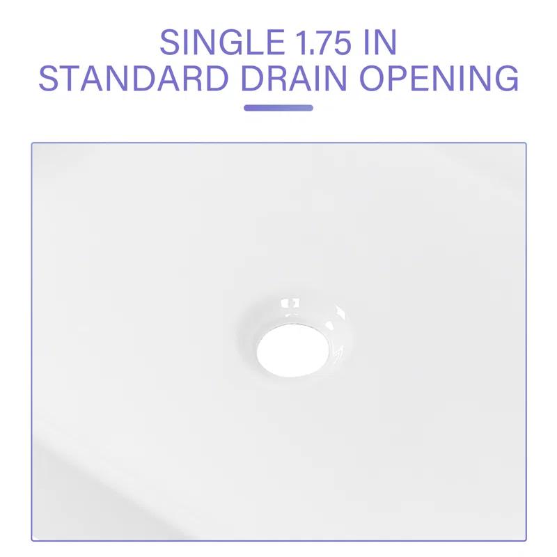 APRESSHUI 16'' Ceramic Rectangular Bathroom Sink