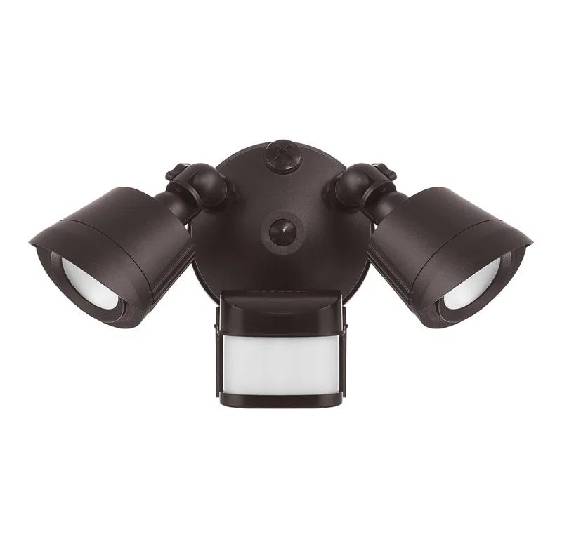 120 Watt 2 - Head LED Hardwired Dusk to Dawn Outdoor Security Flood Light with Motion Sensor