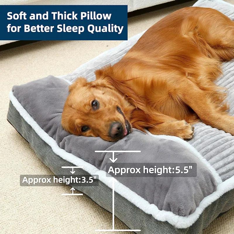 Tucker Murphy Pet™ Large Dog Bed With Pillow For Crate Kennel, Sofa Dog Bed, Super Soft Pet Bed For Medium, Jumbo, Furniture