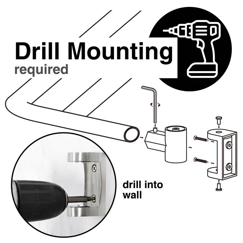 VOMGEB1 Double Curved Shower Rod, Durable Metal Construction