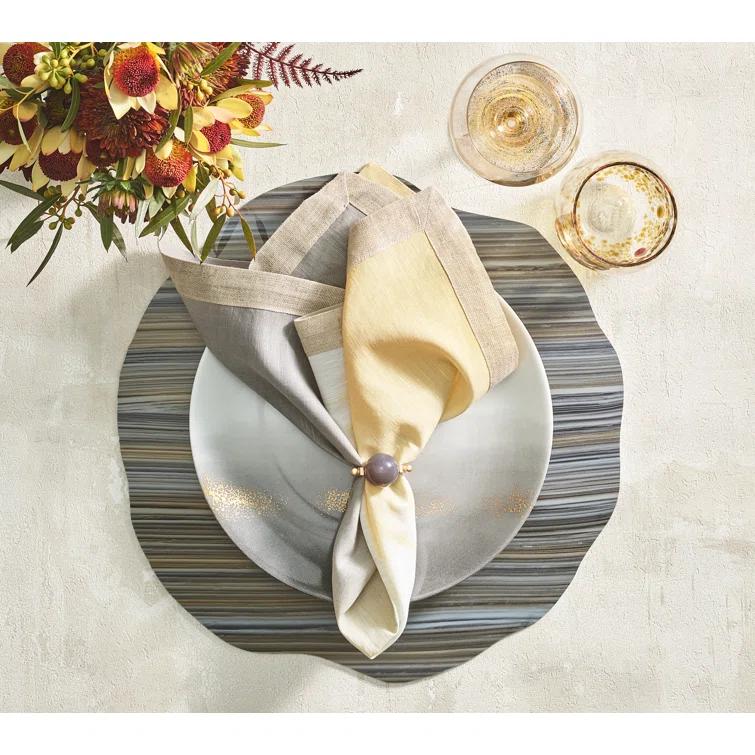 Gray and Beige Acrylic Round Mica Placemat