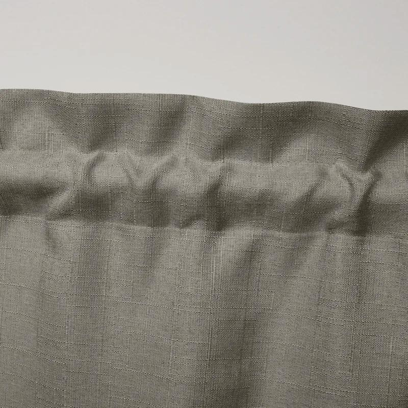 Gray Linen-Look Scalloped Rod Pocket Valance