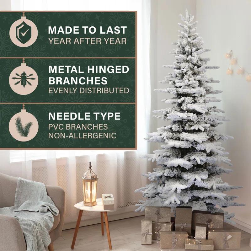 Fraser Hill Farm Fraser Hill Farm Unlit Snow Flocked Pine Valley Flocked Christmas Tree