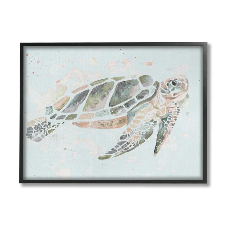 Stupell Industries " Tortoise Swimming Underwater Bubbles " by Chelsea Goodrich