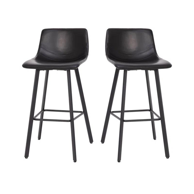 Taylor & Logan Brandy Upholstered Counter Stool with Metal Frame (Set of 2)