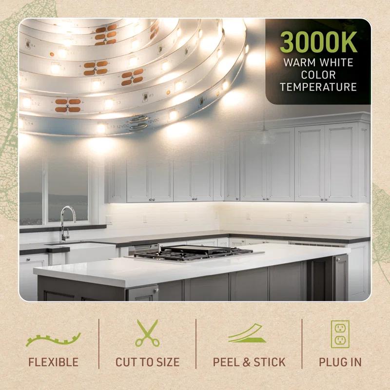 Warm White 98" LED Strip Light Kit