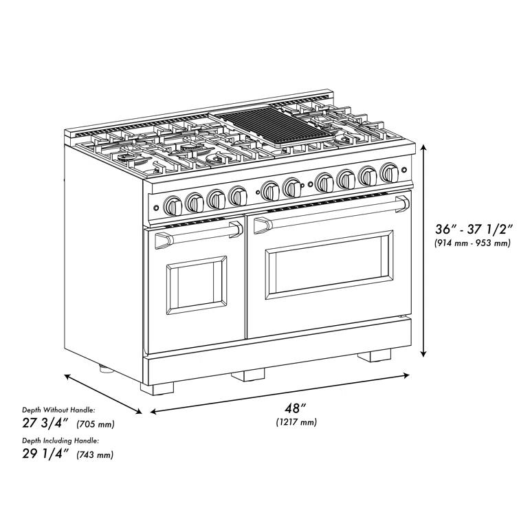 ZLINE ZLINE Autograph Edition 48 in. Classic Dual Fuel Range w/ 8 Burners & Accents CDR48
