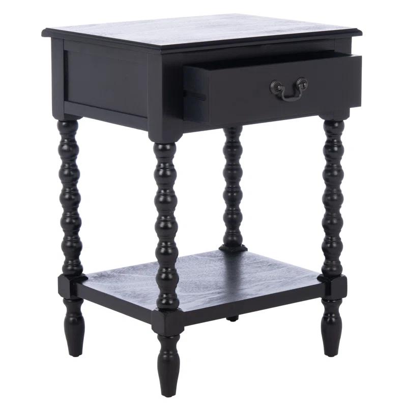 Dakota Fields Solid Wood Top End Table with Storage