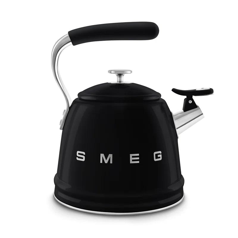 SMEG Black Whistling Stovetop Kettle