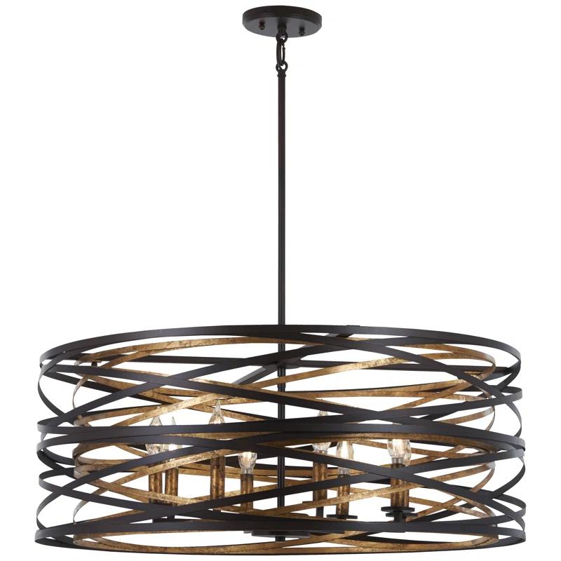 Minka Lavery Vortic Flow 8 - Light Dark Bronze/Mosaic Gold Unique/Statement Pendant