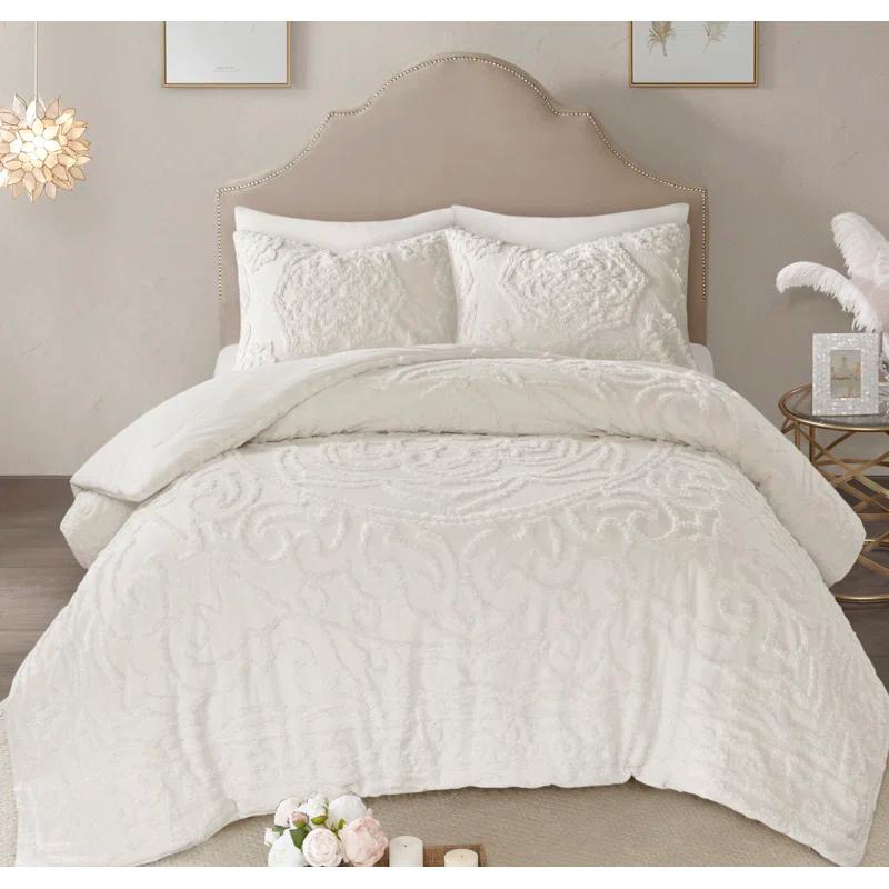Madison Park Laetitia Tufted Cotton Chenille Medallion Comforter Set