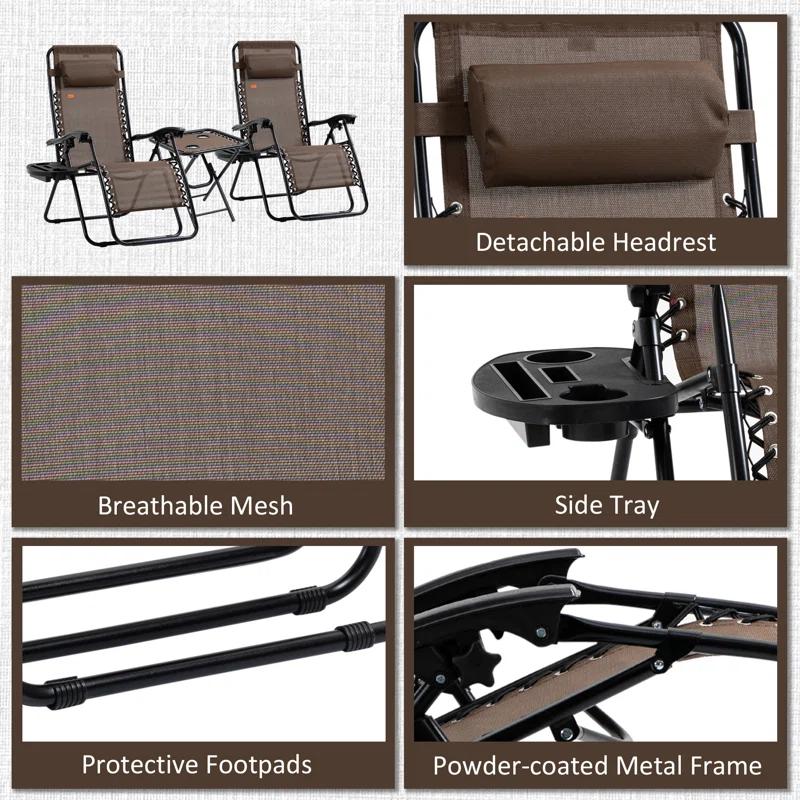 Outsunny Folding Recliner Chair