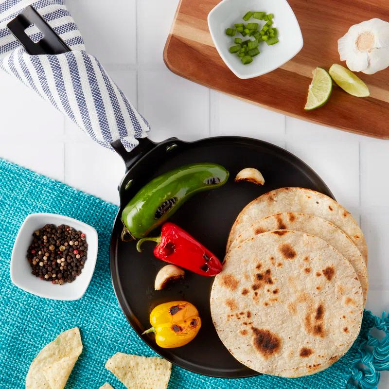 INFUSE INFUSE 9" Non-Stick Carbon Steel Comal Griddle Pan
