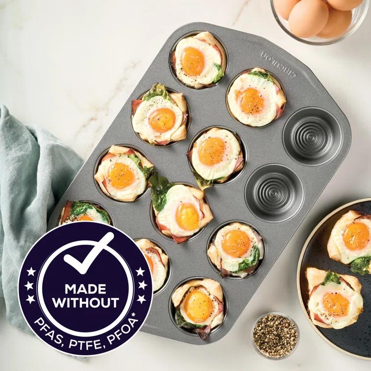 Circulon Bakeware Nonstick Muffin Pan / Cupcake Pan, 12-Cup, Gray & Reviews | Wayfair