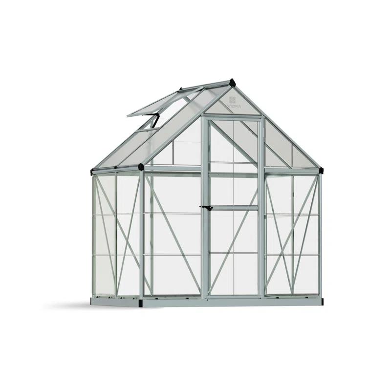Canopia Palram - Canopia Hybrid 6' W x 4' D Walk-In Hobby Polycarbonate Aluminum Frame Greenhouse Kit with Roof Vent - Green