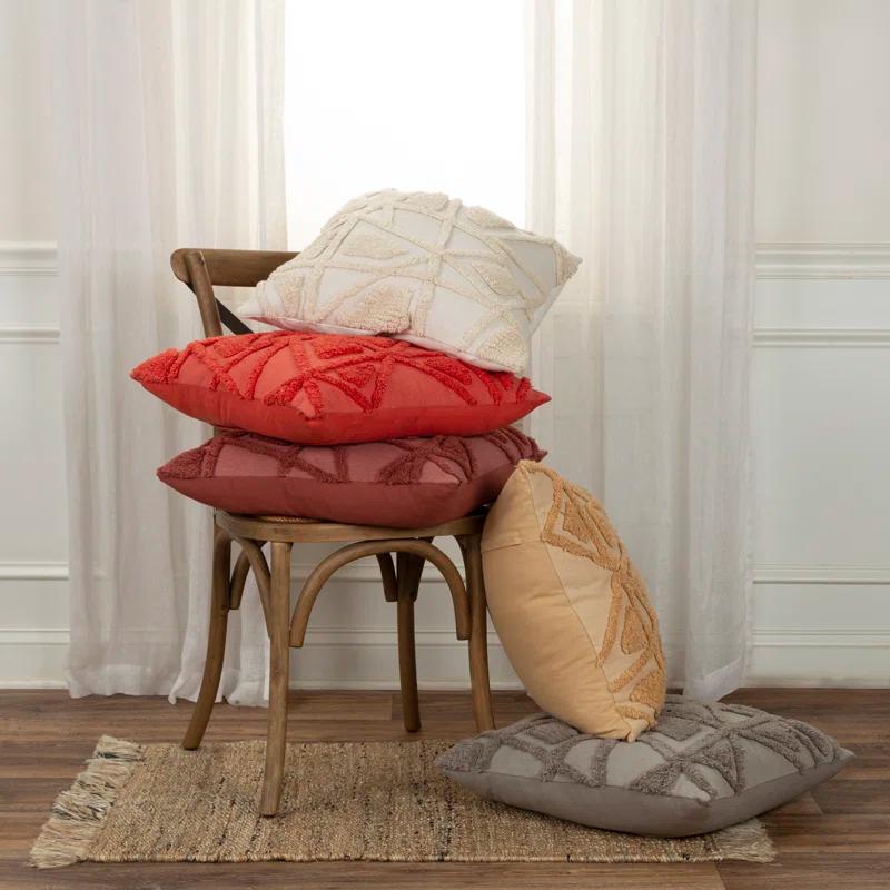 No Decorative Addition Cotton Blend Throw Pillow
