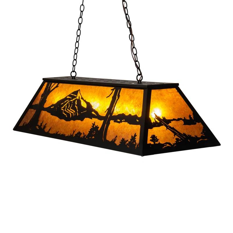 Meyda Lighting Rustic Lodge 6 - Light Black Pool Table Lights Pendant