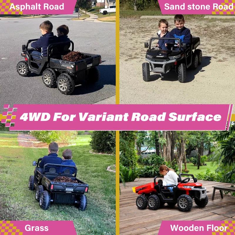 Himimi Delia Himimi 24 Voltage  Ride On Dump Truck, 2 Seater Kids UTV with Electric Dump Bed, Remote Control