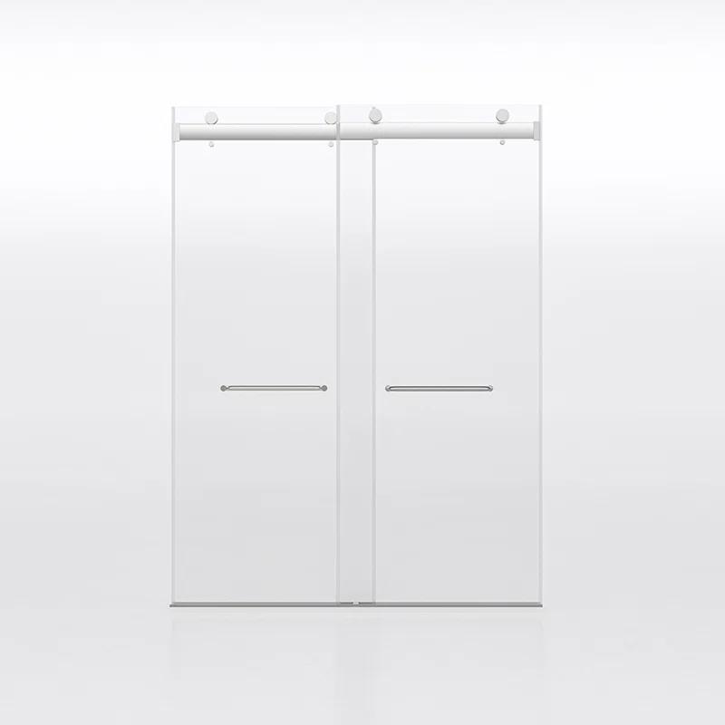 PET STOP LLC F5YDNC1F0736Q 60" Width x 76"Height Shower Doors with 3/8"(10mm) Clear Tempered Glass