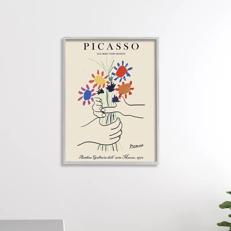 Stupell Industries " Classical Picasso Floral Painting Hands Holding Bouquet "
