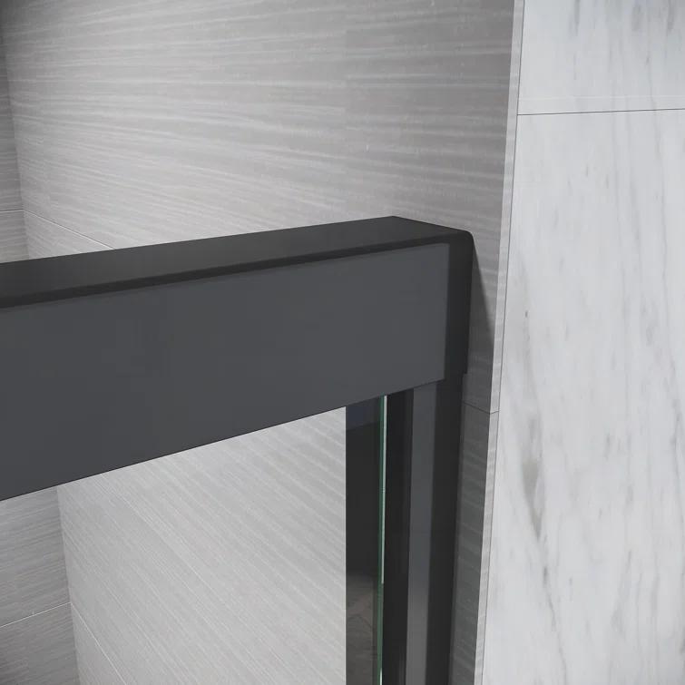 LOONGFIELD Sliding Shower Glass Door 56-60 In. W X 72 In. H, Adjustable Semi Frameless Shower Door, Certified Thick Clear Clear Tempered Glass, 304 Stainless Steel Handles ASTARQ-W2269P144324