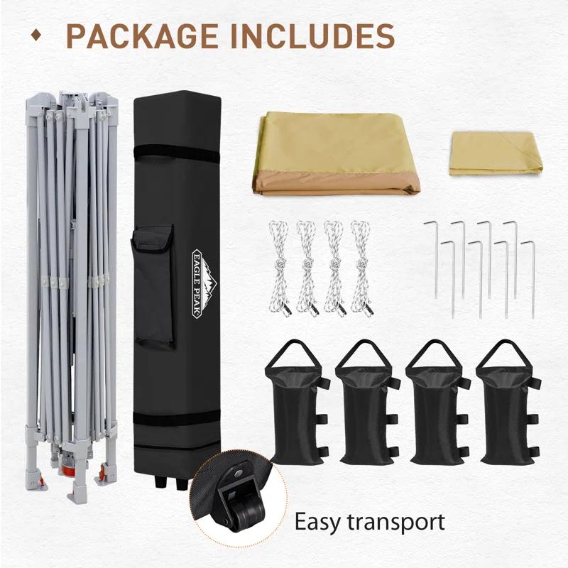 EAGLE PEAK 12 Ft. W x 12 Ft. D Steel Pop-Up Canopy