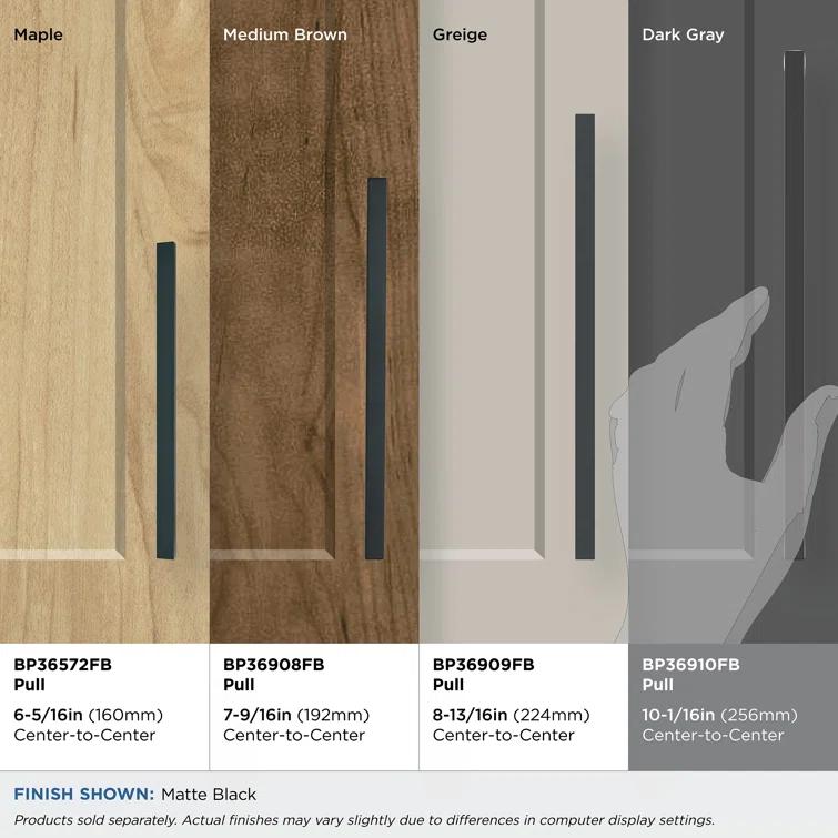 Amerock Monument 10-1/16 inch (256mm) Center-to-Center Matte Black Cabinet Pull