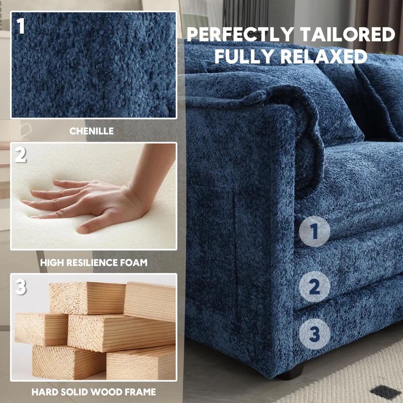 Latitude Run® Millan 112" L Shaped Modular Sectional Sofa with Ottoman & Memory Foam