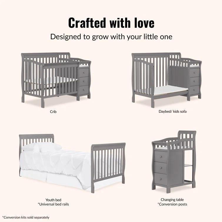 Dream On Me Jayden 4-in-1 Mini Convertible Crib and Changer