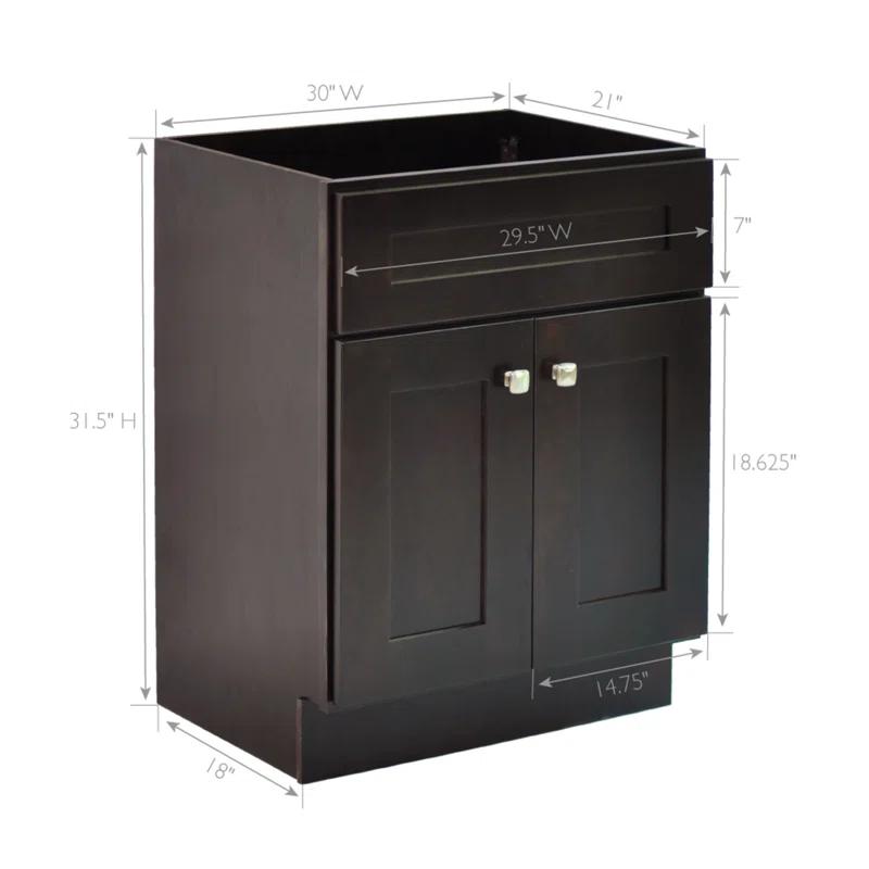 Brookings 30 Inch Bathroom Vanity, Ready to Assemble, Solid Wood, Sherwin Williams – Design House, 587089
