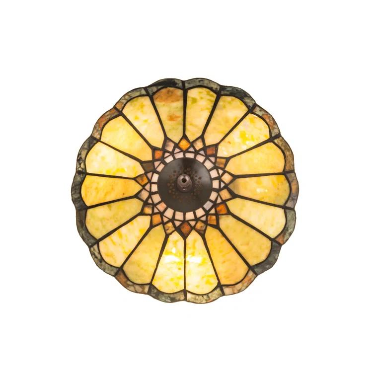 Meyda Tiffany 71007 Carousel 3 Light 12" Wide Semi-Flush Ceiling Fixture - MultiColor