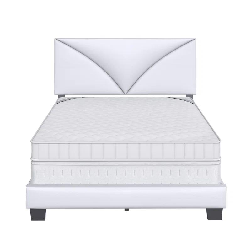 Boyd Sleep Boyd Sleep Cornerstone Upholstered Faux Leather Platform Bed, Adjustable Height Headboard, Box Spring Required