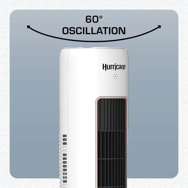 Hurricane Hurricane 40" Triple Action Air Enhancing Tower Fan and Diffuser, 2 Pack, White (Set of 2)