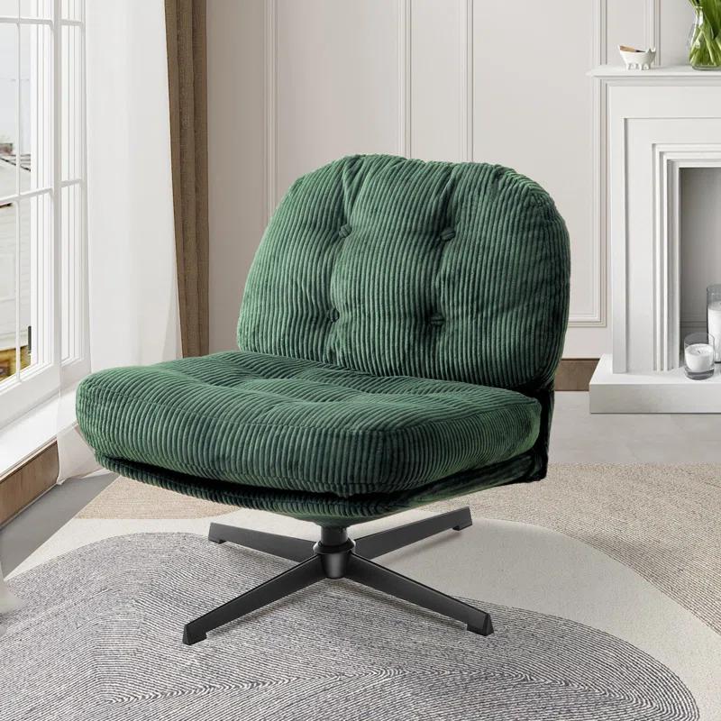 Red Barrel Studio® Hardyal Upholstered Swivel Accent Chair with Ottoman