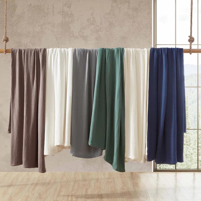 Eddie Bauer Eddie Bauer Herringbone Cotton Reversible Blanket