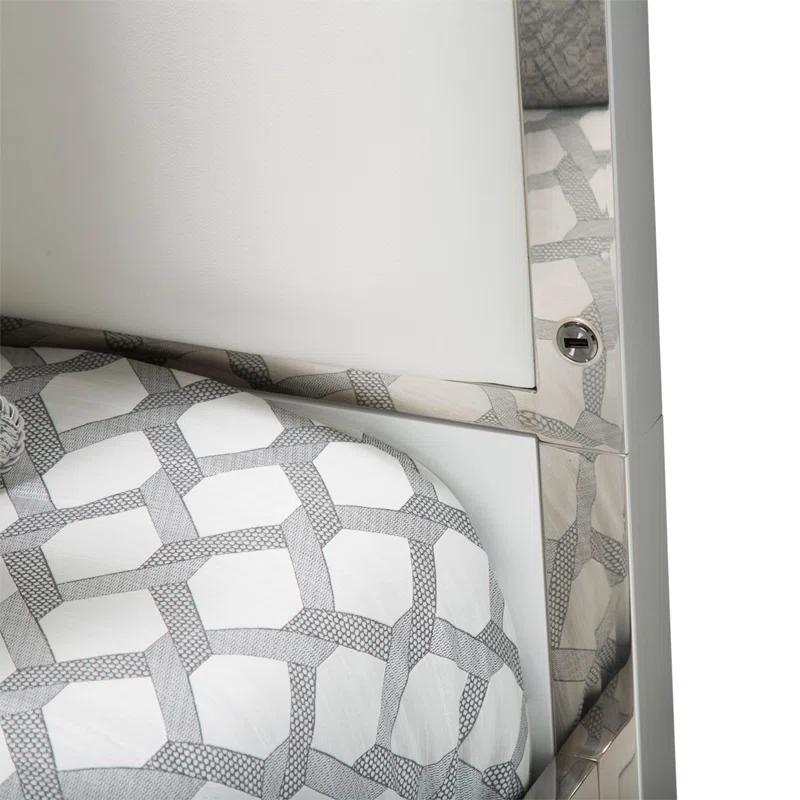 Michael Amini State St. Canopy Bed - Satin White