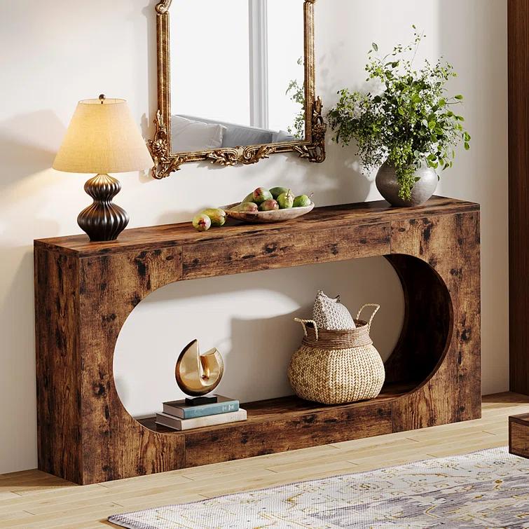 Millwood Pines 63-Inch Console Table,Narrow Sofa Table Behind Couch
