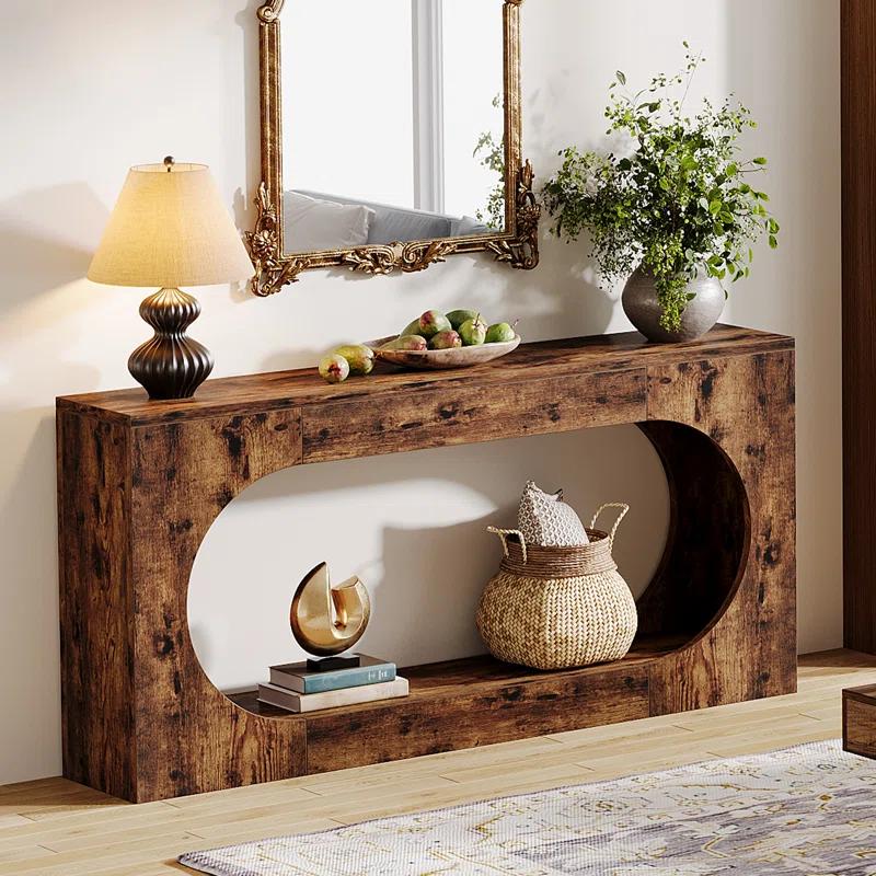 Millwood Pines 63-Inch Console Table,Narrow Sofa Table Behind Couch