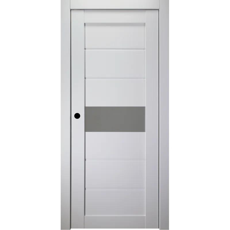 Belldinni Romi DIY-friendly Solid Manufactured Wood and Glass Prefinished Standard Single Prehung Door