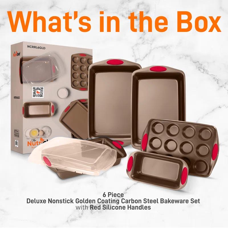 NutriChef NutriChef 6-Piece Deluxe Steel Nonstick Bakeware Set