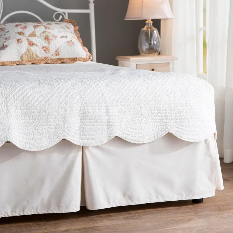 Fresh Ideas Fresh Ideas Tailored Poplin Bed Skirt, 14" Drop Length