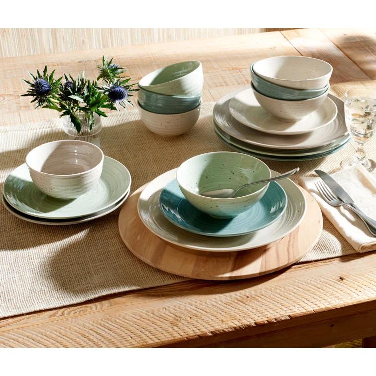 Siterra Artist's Blend Stoneware 16 Piece Dinnerware Set - Service for 4