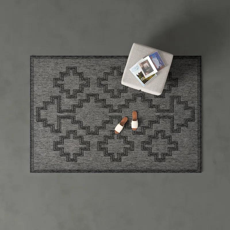 Ava Moroccan Charcoal Indoor / Outdoor Area Rug