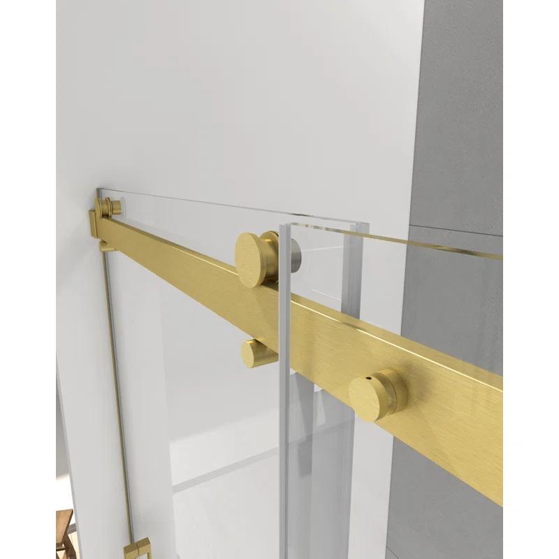 Sunrosa 60" W x 60" H Single Sliding Frameless Tub Door with 5/16"(8mm) Clear Tempered Glass SL7232-G