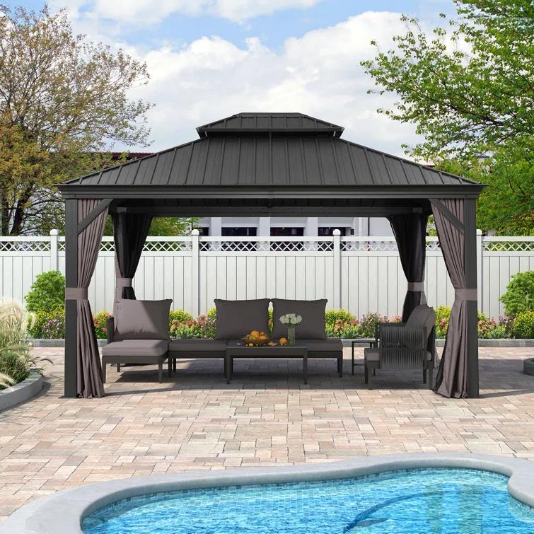 Purple Leaf Metal Patio Gazebo