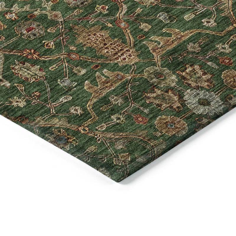 Machine Washable Indoor/Outdoor Chantille ACN1130 Emerald Rug