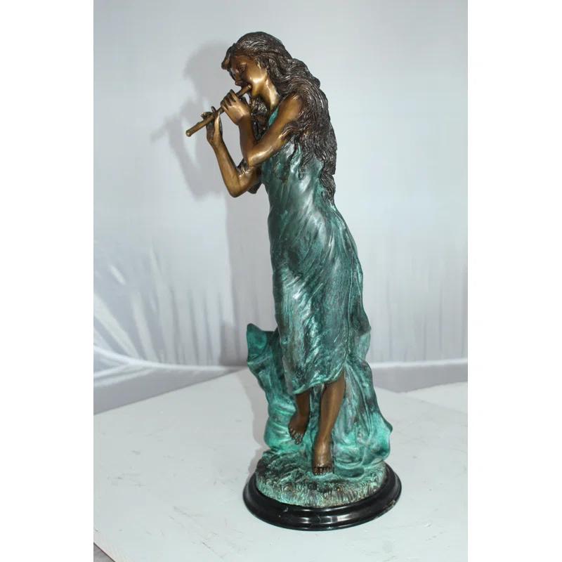 Bloomsbury Market Herod Musical Girl Bronze Statue -  Size: 8"L x 7"W x 19"H.