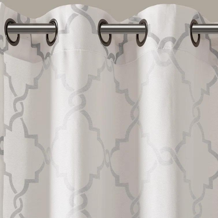 Madison Park Saratoga Fretwork Print Grommet Top Single Window Valance